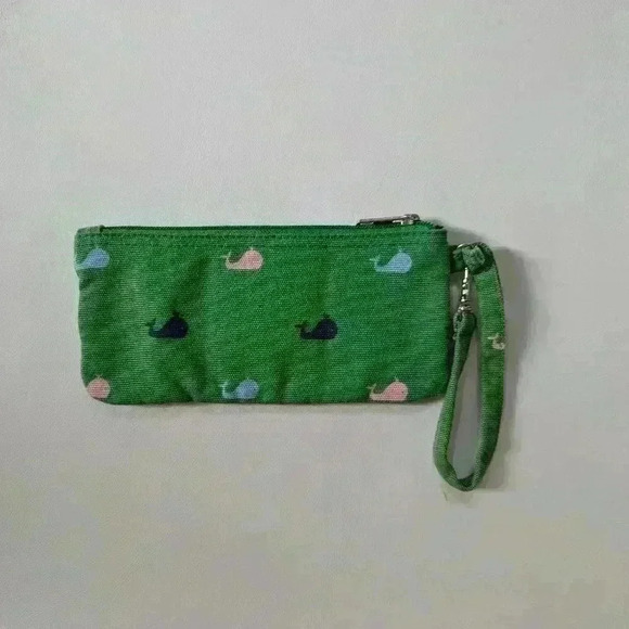 Sloane Ranger Green Whale Print Wristlet - Picture 3 of 7